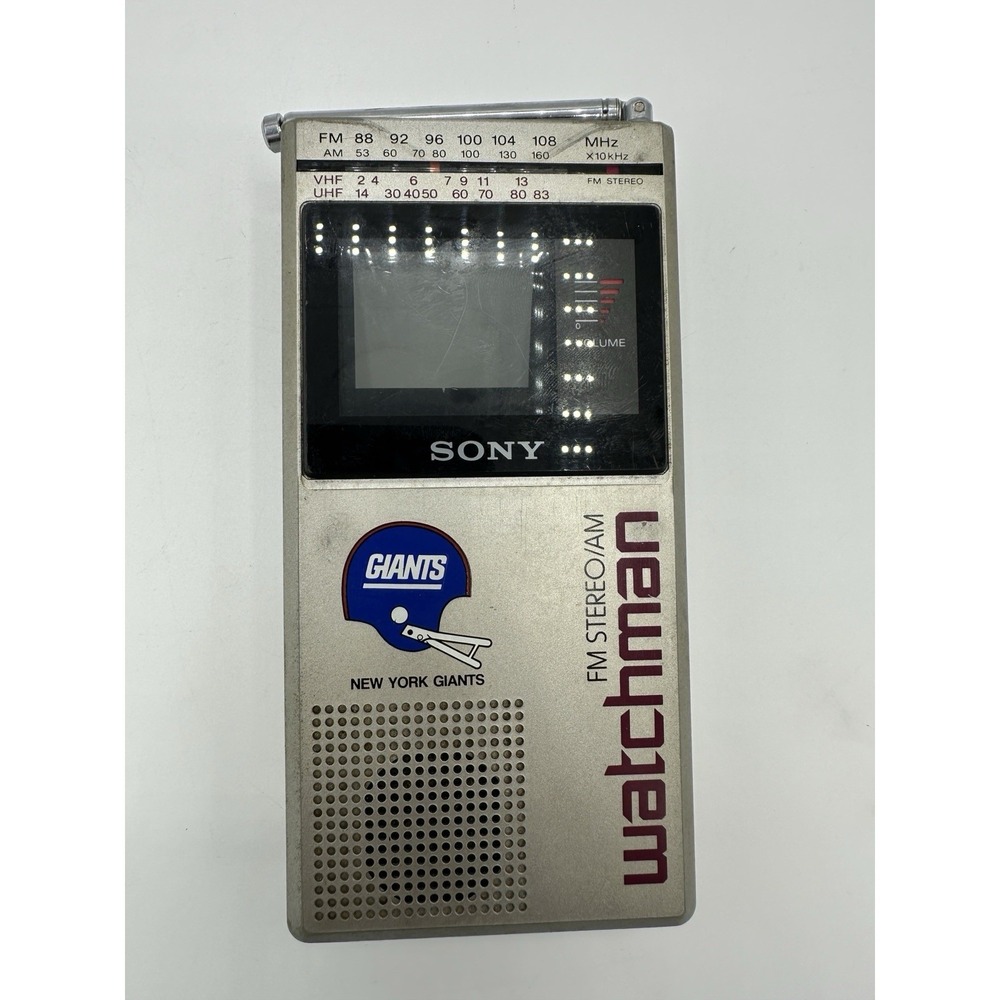Sony Watchman FD-30A Portable TV AM/FM Stereo Radio Vintage Japan w/ Case Giants